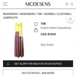 TIBI Cotton Poplin Colorblock Jumpsuit